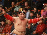 Улс тунхагласны ойд зориулсан хүчит бөхийн барилдааны бүртгэл явагдаж байна Sanjaadanba