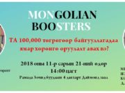 Та байгууллагадаа 100 төгрөгөөр ямар ХӨРӨНГӨ ОРУУЛАЛТ авах вэ? mongolian-booster-team