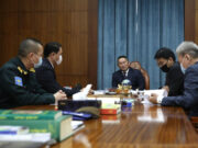 Х.Баттулга Батлан хамгаалахын сайд Г.Сайханбаяр, ЗХЖШ-ын дарга Д.Ганзориг нарыг хүлээн авч уулзав battulga